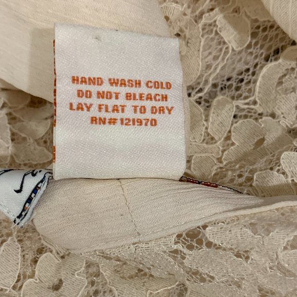 Flying Tomato Sheer Lace Long-Sleeves Ruffle Blouse - Picture 6 of 8